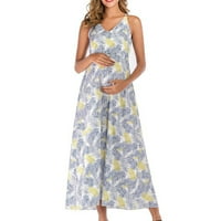 Odjeća za trudnice ljetna haljina s kratkim rukavima s cvjetnim printom za trudnice modna suknja