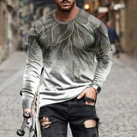 Muški topovi u prodaji, Muški Casual pulover s okruglim vratom s dugim rukavima, majica s printom, bluze, vrhovi