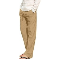 Ženske dnevnice pamučne lanene hlače široke noge hlače visokog struka Summer ležerne labave udobne hlače moda