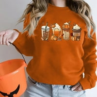 Honeeladyy prodaja online Halloween ženska ležerna seksi modna tiskana dugih rukava okrugli vrat pulover bluze