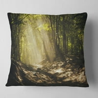 Dizajn Sunčeve zrake kroz zelena stabla - Jastuk za bacanje pejzažnih fotografija - 18x18