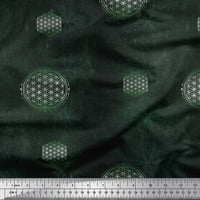 Zelena viskozna tkanina, tkanina s geometrijskim tiskom Galactica širine dvorišta
