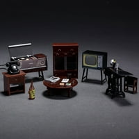 Mybeauty šivaći stroj za TV ormarić stol za lutke minijaturni namještaj set izvrsnog dekoracijskog modela igračka