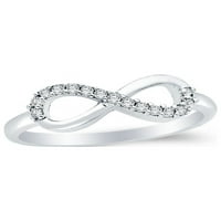 Prsten s obećanjem pola beskonačnosti od kubičnog cirkonija od srebra, veličine 5,5