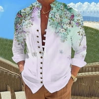 Muške košulje za odmor na moru, široke majice s ovratnikom na kopčanje s digitalnim printom od 3 inča