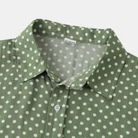 Muška majica s printom, kratka ležerna ljetna košulja u točkicama, valoviti rukav i odbijeni ovratnik, Muške košulje