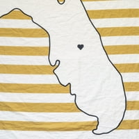 Orlando, Florida - Muslin Baby pokrivač - pruga - organski pamuk