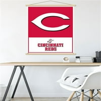 Cincinnati Reds - Poster zida logotipa s magnetskim okvirom, 22.375 34