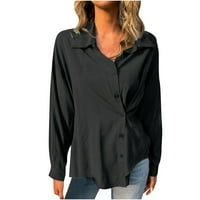 Izradite vrhove teretane za žene jesen košulja s dugim rukavima s jednim rodom s jednim bluzom crna
