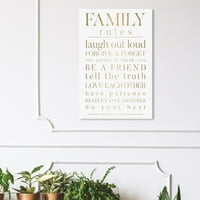 Wynwood Studio tipografija i citati zidne umjetničke platnene ispise 'Obiteljska pravila zlata' Obiteljski citati