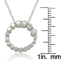 Sterling srebrna bijela kubična cirkonija kruga ogrlica