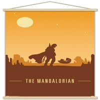 Zidni plakat Ratovi zvijezda: Mandalorijanac - Mando i dijete u sumraku u magnetskom okviru, 22.37534