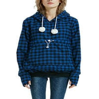 Ženska majica s kapuljačom s držačem za kućne ljubimce pulover casual dukserice ženske tople zimske majice s kapuljačom