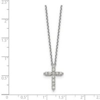 Prava dijamantna križa od 14KT bijelog zlata; ; Kopča jastoga; za odrasle i tinejdžere; za žene i muškarce