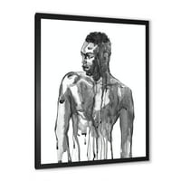 Designart 'Portret zgodnog afričkog čovjeka na bijeloj i' moderni uokvireni umjetnički tisak