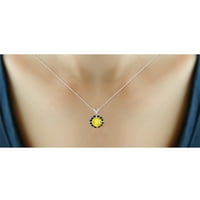 Jewelersclub srebrne ogrlice za žene - ogrlica za žene za žene. Sterling Silver - Žuta safirna ogrlica Srednjeg