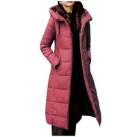 Jesenske jakne, ženski modni zimski dugi kaput s kapuljačom koji zadržava toplinu, pamučni klasični kaputi s dugim