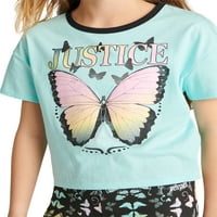 Justice Girls Grafički boxy majica s kratkim rukavima, veličine xs -xxl