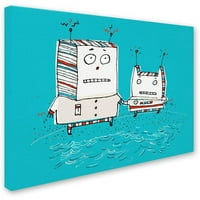 Zaštitni znak likovna umjetnost Roboti na plaži Canvas Art od Carla Martell