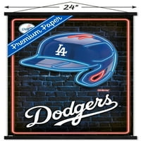 Los Angeles Dodgers-neonski plakat na zidu s kacigom s magnetskim okvirom, 22.375 34