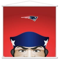 Patriots iz Nove Engleske-maskota S. Prestona Pat Zidni plakat s drvenim magnetskim okvirom, 22.37534