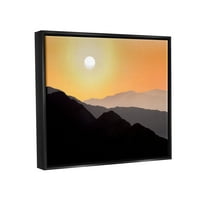 Stupell Industries narančasto nebo siluete planina pejzažna fotografija Crni plovak uokvireni umjetnički tisak