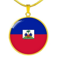 Ogrlica za zastavu Haiti Haiti zastava nehrđajući čelik ili 18K zlatni privjesak 18-22
