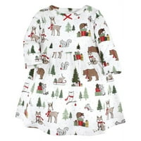 Pamučne haljine za bebe i djevojčice, Božićna šuma, 6 mjeseci
