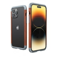 Sanimore za iPhone Pro 6.1 Magnetska futrola, futrola za drvo i metal s bežičnim punjenjem anti-prsta za zaštitni