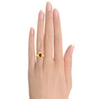 Nakit za žene 14K žuto zlato Claddah Prijateljski prsten i ogrlica za križ 18 Lanac Heart Gemstone & Diamonds