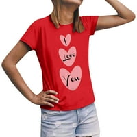 Majica za Valentinovo za žene i muškarce majice kratkih rukava s printom dukserica Ženska ležerna široka košulja