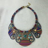 Modna plemenska ogrlica Od legure ručno rađene ogrlice Na prsima Višebojni boemski nakit za žene nakit