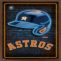 Houston Astros - Neonska kaciga zidna plakata, 14.725 22.375 uokviren