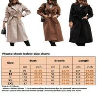 Capreze Women Trench kaputi Obično premašuju džepna jakna casual kaput skrenite s ovratnikom preko kaputa smeđa