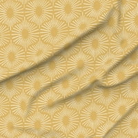 Baršunasta tkanina od mumbo-mumbo Vintage boemska Žuta ručno izrađena Tkanina s velikim zlatnim geometrijskim
