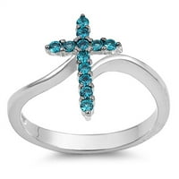 Prsten s imitacijom safira u vašoj boji. Prsten od sterling srebra u ženskoj veličini 12