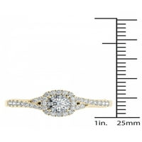 Imperial 5 8ct TDW Diamond 14K žuti zlatni halo zaručnički prsten