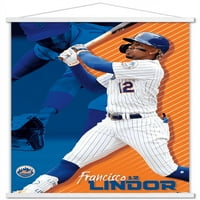 New York Mets - plakat za zid Francisco Lindor s magnetskim okvirom, 22.375 34