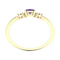 Imperijalni dragulj 10k žuto zlato ovalno rezanje ametist ct tw dijamantski ženski prsten