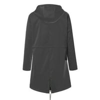 Ženski trenč Kaputi u boji Plus veličine lagane jakne otporne na vjetar jednobojne kišne jakne s kapuljačom dugih