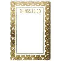 Wynwood Studio Fashion and Glam Wall Art Print 'Zlatne stvari koje treba učiniti' modni način života - zlato,