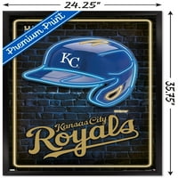 Kansas City Royals - plakat neonske kacige, 22.375 34 uokviren