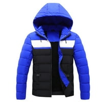Muška zimska ležerna prošivena pamučna jakna s kapuljačom s ovratnikom na rasprodaji