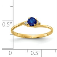 Prsten od žutog zlata sa safirom i dijamantom od netaknutog karatnog zlata