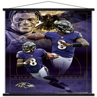 Baltimore Ravens - zidni plakat Lamar Jackson s magnetskim okvirom, 22.375 34