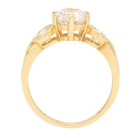 Prsten od imitacije aleksandrita okruglog reza od 1,72 karata u žutom zlatu od 18 karata s kamenom za godišnjicu