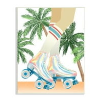 Stupell Indirts Retro Pop Roller Skače na Tropska palma ljeto, 15, dizajn Ziwei Li