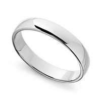 Zaručnički prsten od poliranog bijelog zlata od 14 karata-050 inča standardnog kroja-veličina 10,5