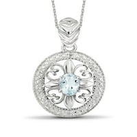 Jewelersclub srebrne ogrlice za žene - ogrlica za žene za žene. Sterling Silver - Aquamarin ogrlica središnji