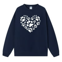 Ženski modni casual jednobojni džemper s printom za Valentinovo poklon za Valentinovo